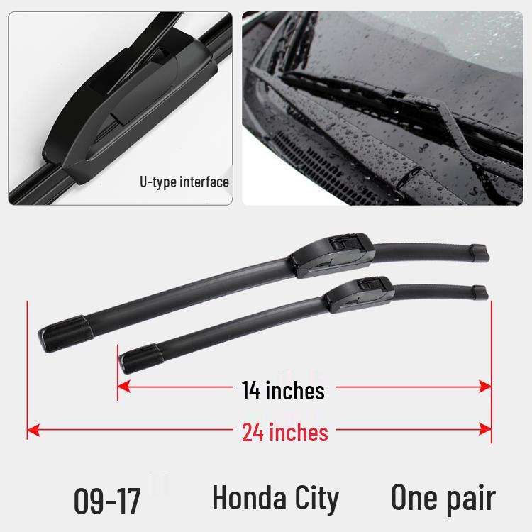 Оригинальные бескаркасные дворники для Honda City - Универсальные передние резиновые полоски дворников