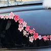 3D Float Cherry Blossom Flower Car Decorations DIY Resin Stickers Fashion Ornaments For Car Rear Fit For Cars Electric Vehicles