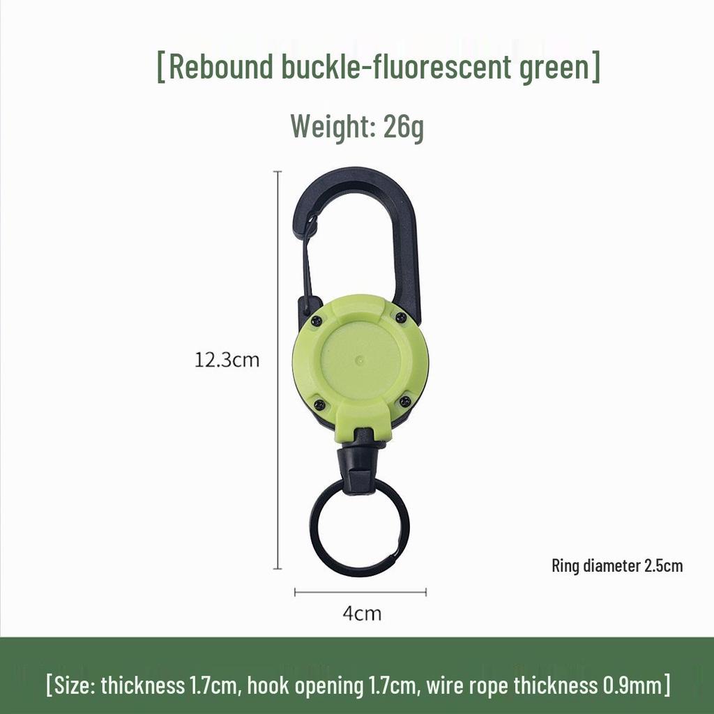 Outdoor Camping Tactical Easy-Pull Telescopic Keychain with Multi-Function Rebound Anti-Lost Wire Rope.