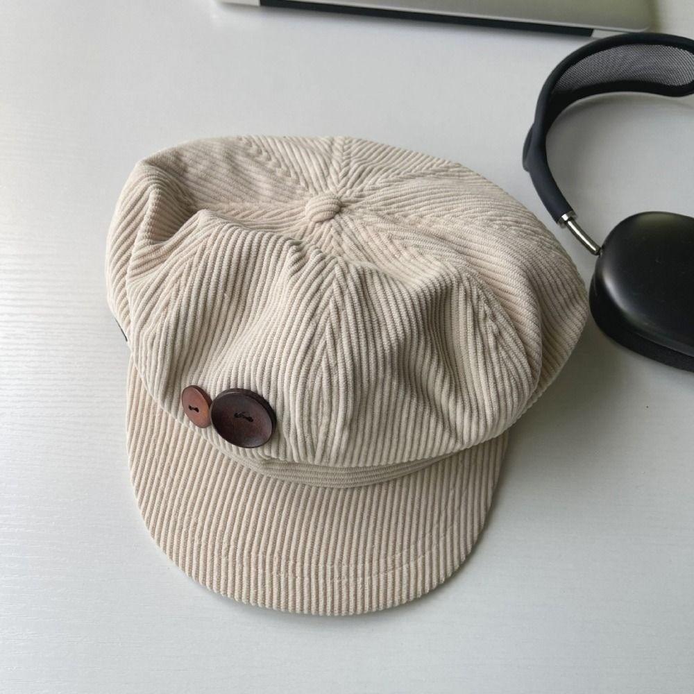Y2k Double Button Berets Hat Japanese Painter Hat Retro Octagonal Hat  Sweet