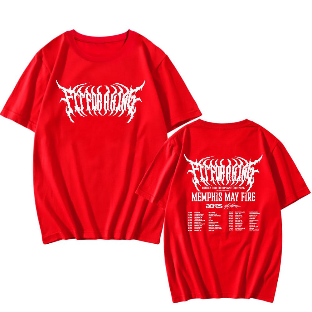 THE LONELY GOD Europa TOUR 2026 T-Shirt Passend für einen König Rockband T-Shirts Kurzarm Rundhals Baumwolle T-Shirts Streetwear Unisex