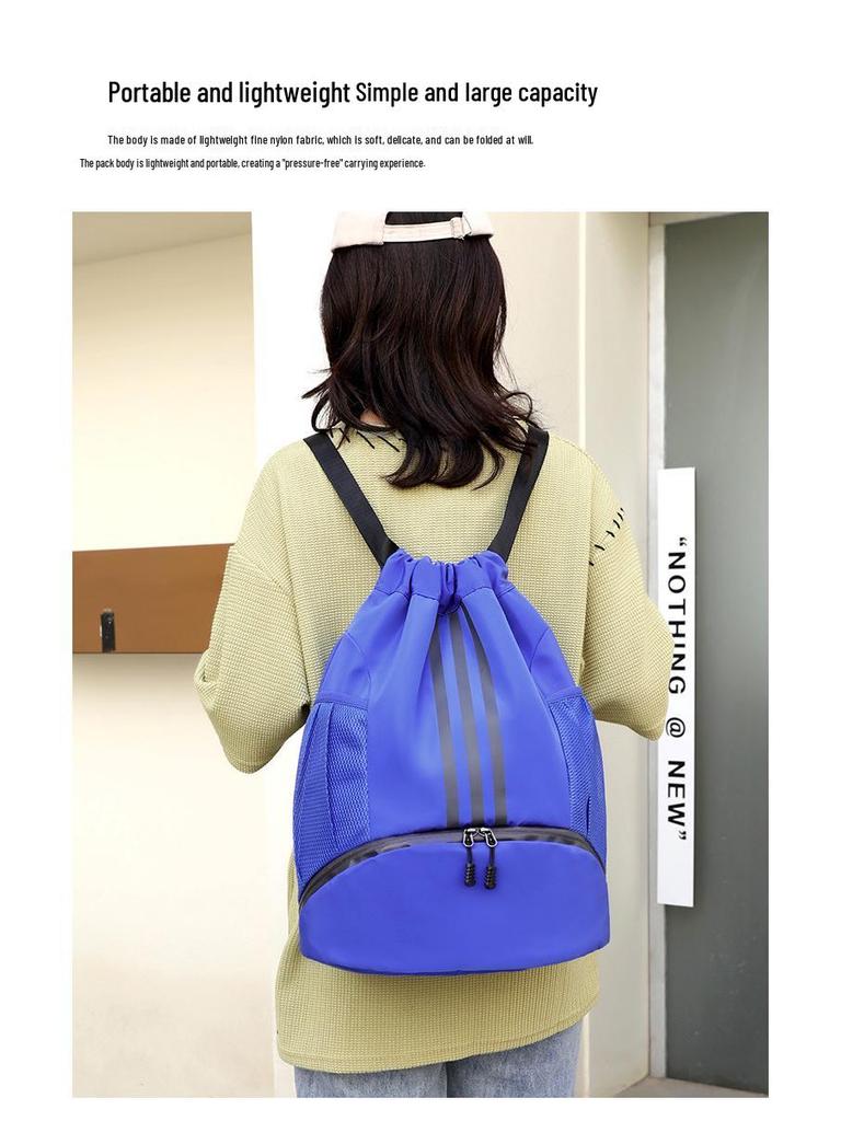 Women's Outdoor Drawstring Backpack for Travel, School, Sports, Fitness, and Basketball Storage