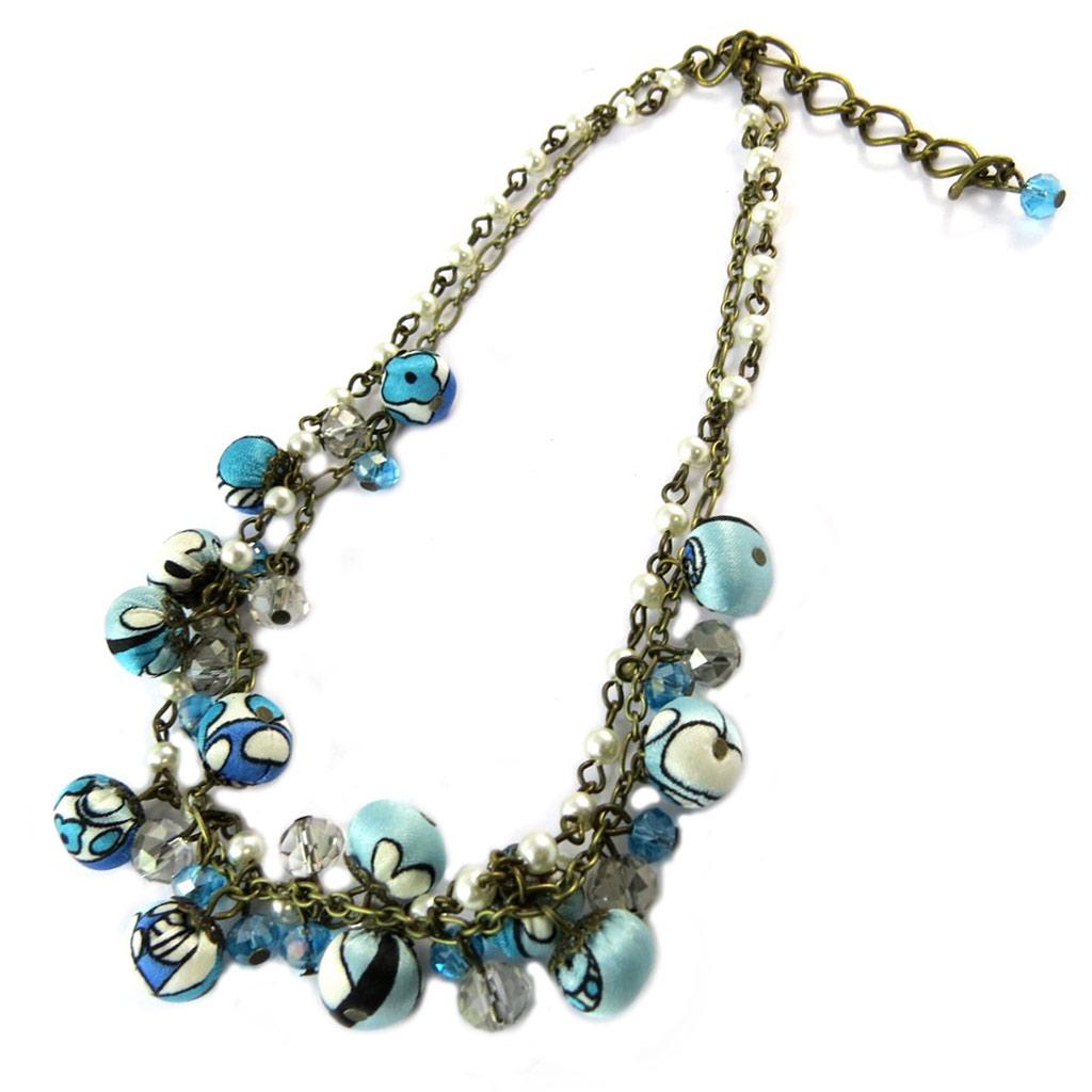 Les Trésors De Lily [P0771] - Handmade Necklace 'Les Antoinettes' Blue Lagoon (handmade)