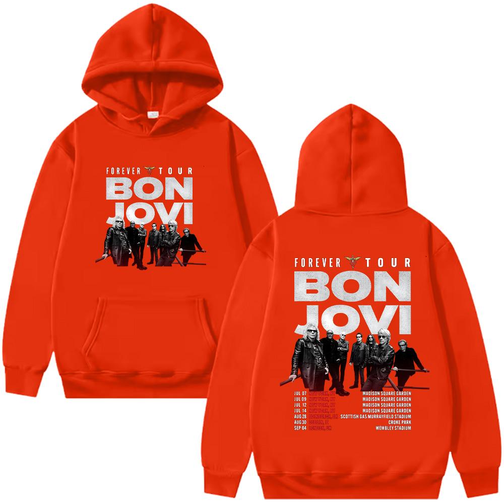

Худі гурту Bon Jovi Bon Jovi Forever Tour Графічний одяг Унісекс Вуличний стиль Пуловери з довгим рукавом Вуличний худі XXL помаранчевий