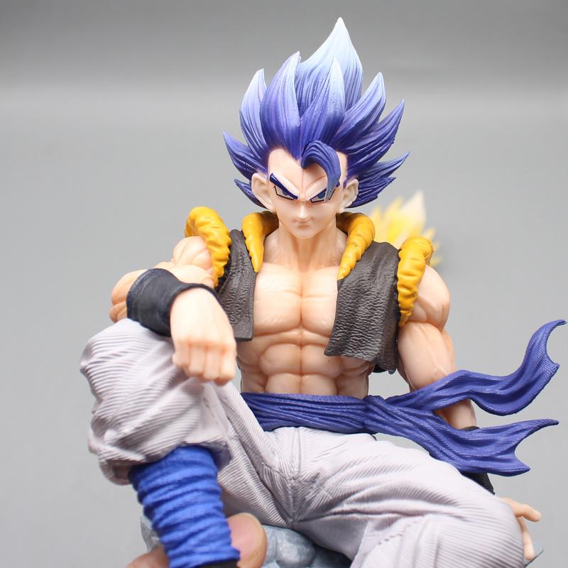 Gogeta Figura Anime Dragon Ball Z Action Figure Manga DBZ Figurine with Three Heads GK Statue Toys 22.5cm Model Ornaments Gift