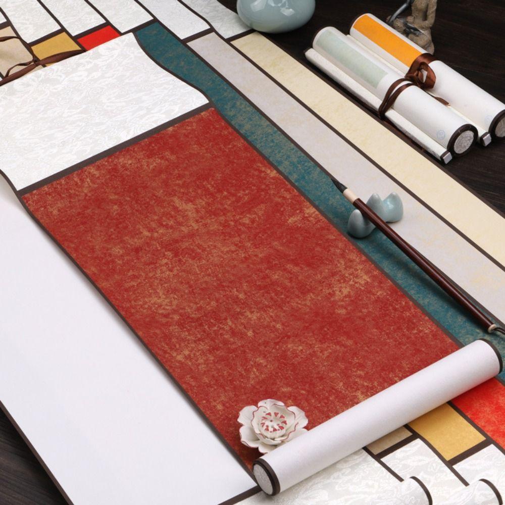 Self-made Gifts Gilded Rice Paper Scroll Calligraphy Paintings Mounting Scroll Artist