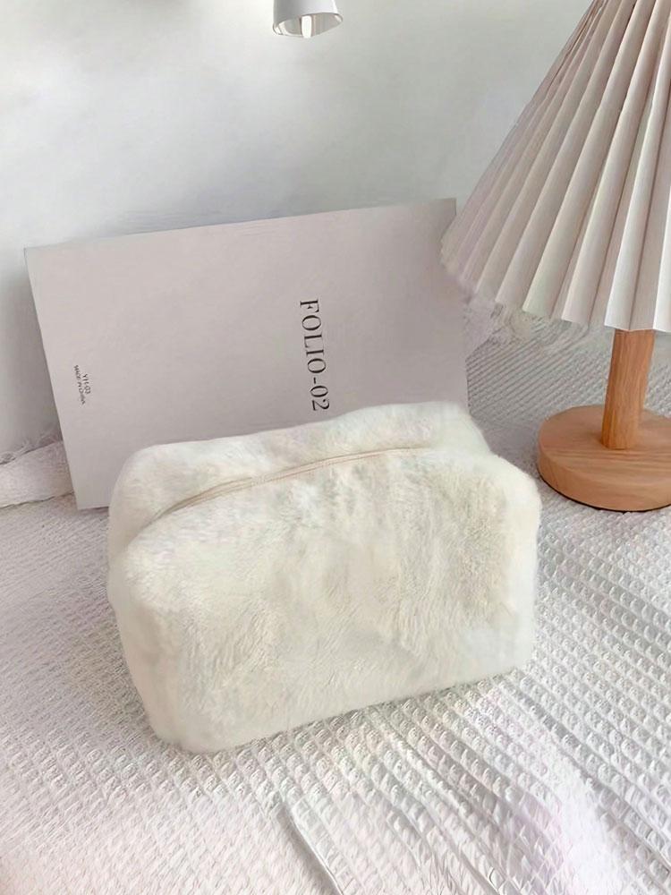 1PC Plush Makeup Bag, Small Design, Lovely, Advanced, Convenient Storage Bag, Large Capacity, Multi-layer Bag