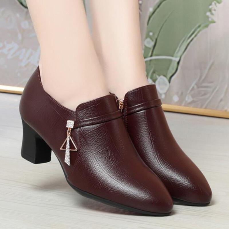 High Heel Pointed Toe Pumps Shoes Spring/autumn New Fashion Comfort Casual Women's Shoes Thick Soled Deep Mouth Single Shoes