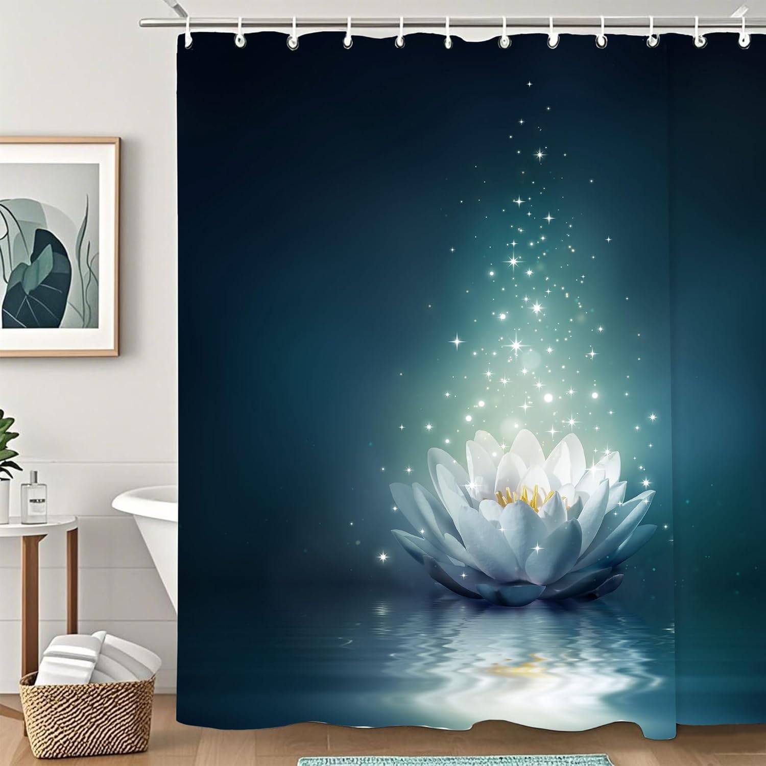 

Funny Cat Blue Sea Ocean Shower Curtain,Bathroom Shower Curtains Bathtub Home Decor Waterproof Fabric Machine Washable with 90x180CM