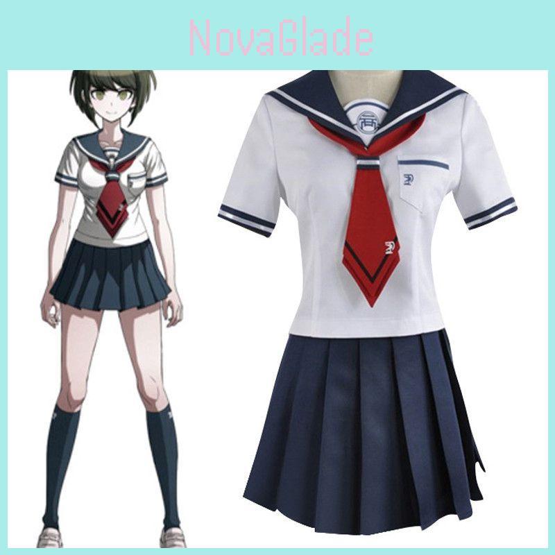 Danganronpa Another Episode Naegi Komaru Elegant White And Navy Blue Uniform Skirt Cosplay Costume With Sock