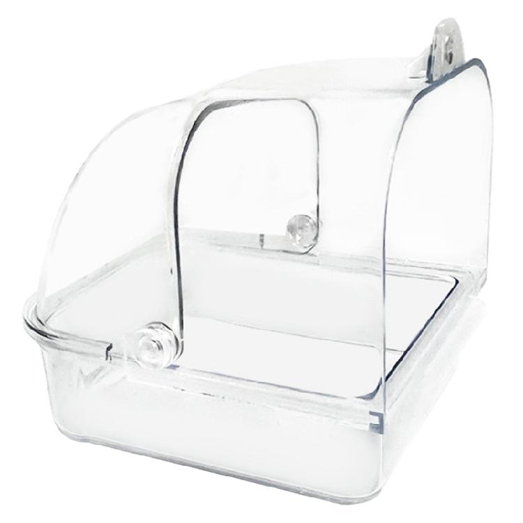 Bird Cage Mounted Shower Room Antisplashing Hangable Bathing Tub for Parakeets