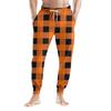 Men's Drawstring Pocket Casual Pants, Checkered Striped Printed Pocket Casual Pants, Home Sleeping Pants