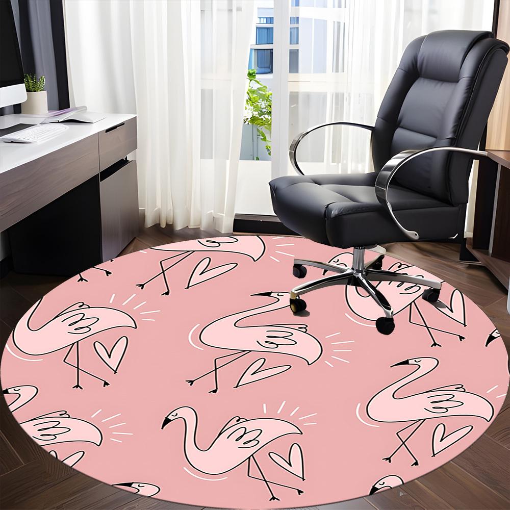 1pc Flamingo Pattern Chair Carpet for Office, Non slip, Soft and Durable Office Rug for Interior Decoration