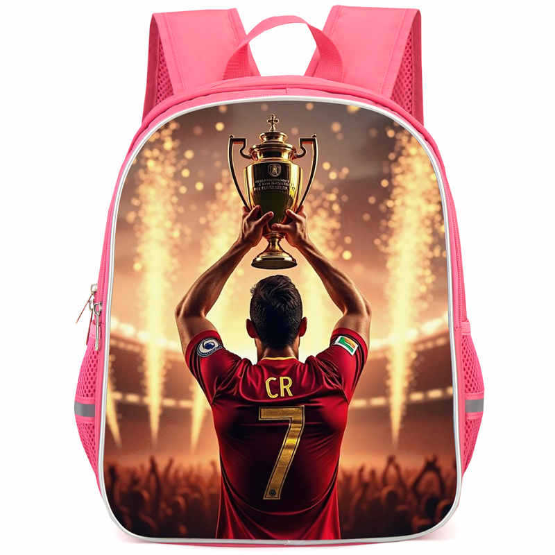 Cr7 Rucksack Hochauflösender Druck Große Kapazität Multifunktion Reißverschluss Oxford Rückenschutz Leichter Rucksack