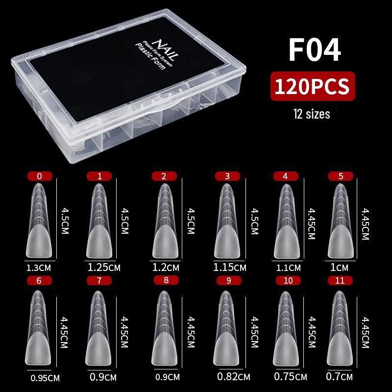 120-Piece Transparent Paperless Nail Art Holder for UV Gel Extension