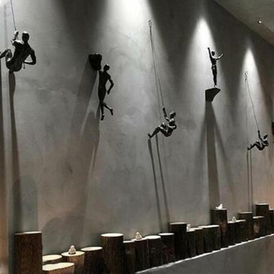 Athlete Rock Climbing Man Resin Background Wall Hanging Decoration Sculpture Statue Figures Present Decor Retro New