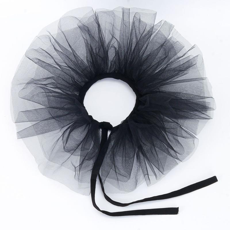 Vintage Neck Ruff Collar Victorian Ruffled Puff Mesh Fake Collar Clown Cosplay Stage Costume Party Pography Accessories