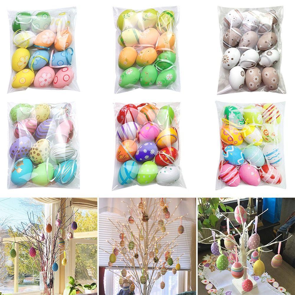 

Suppliers Home Decor Hanging Ornaments Easter Decorations DIY Craft Painted Bird Eggs Easter Eggs
