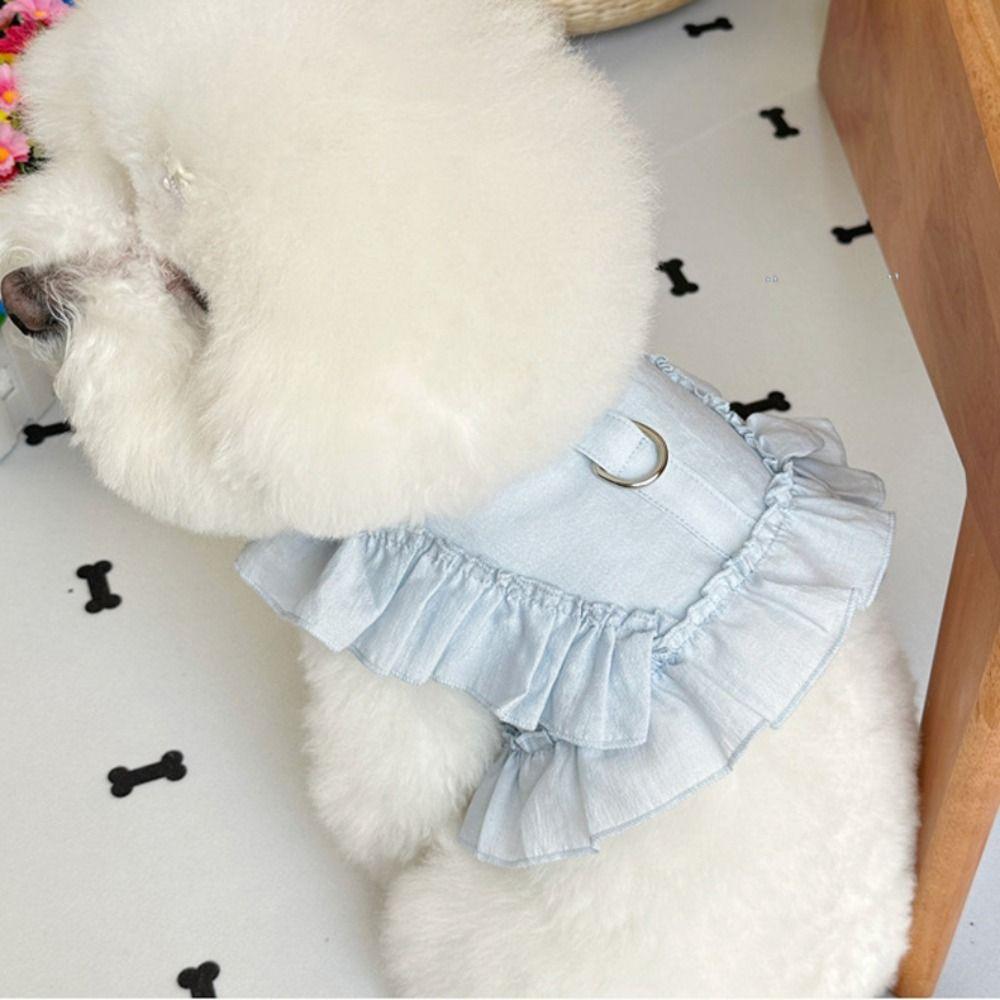 

Soft Spring Dog Vest INS Style Pet Clothing Schnauzer Dog Skirt Small Medium Dogs XS рожевий