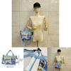 Stylish Canvas Shoulder Bag With Cartoon Design, Blue Color, Medium Size, 3021cm