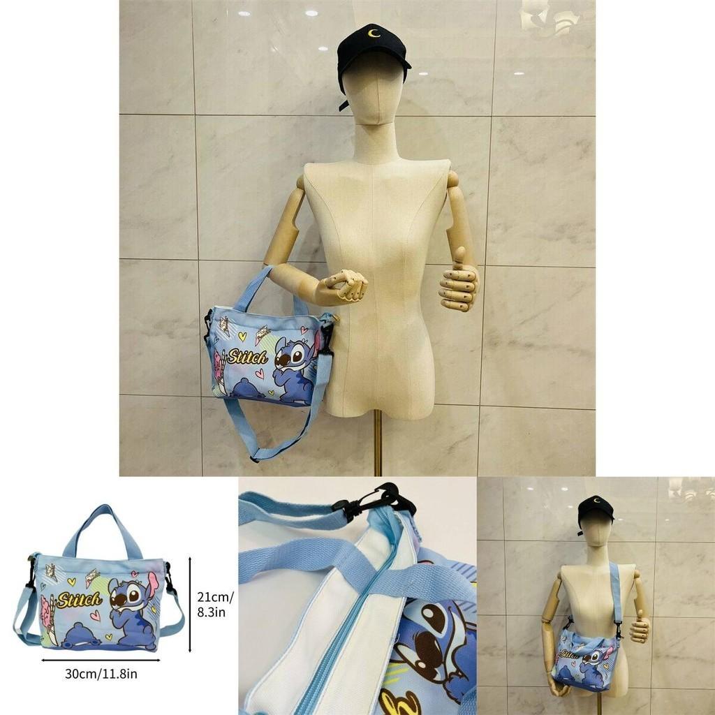 Stylish Canvas Shoulder Bag With Cartoon Design, Blue Color, Medium Size, 3021cm