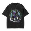EVA Unit-01 Vintage skalbinti marškinėliai, Neon Genesis Evangelion Mecha Anime grafika Streetwear, Dydeli medvilniniai marškinėliai vyrams moterims