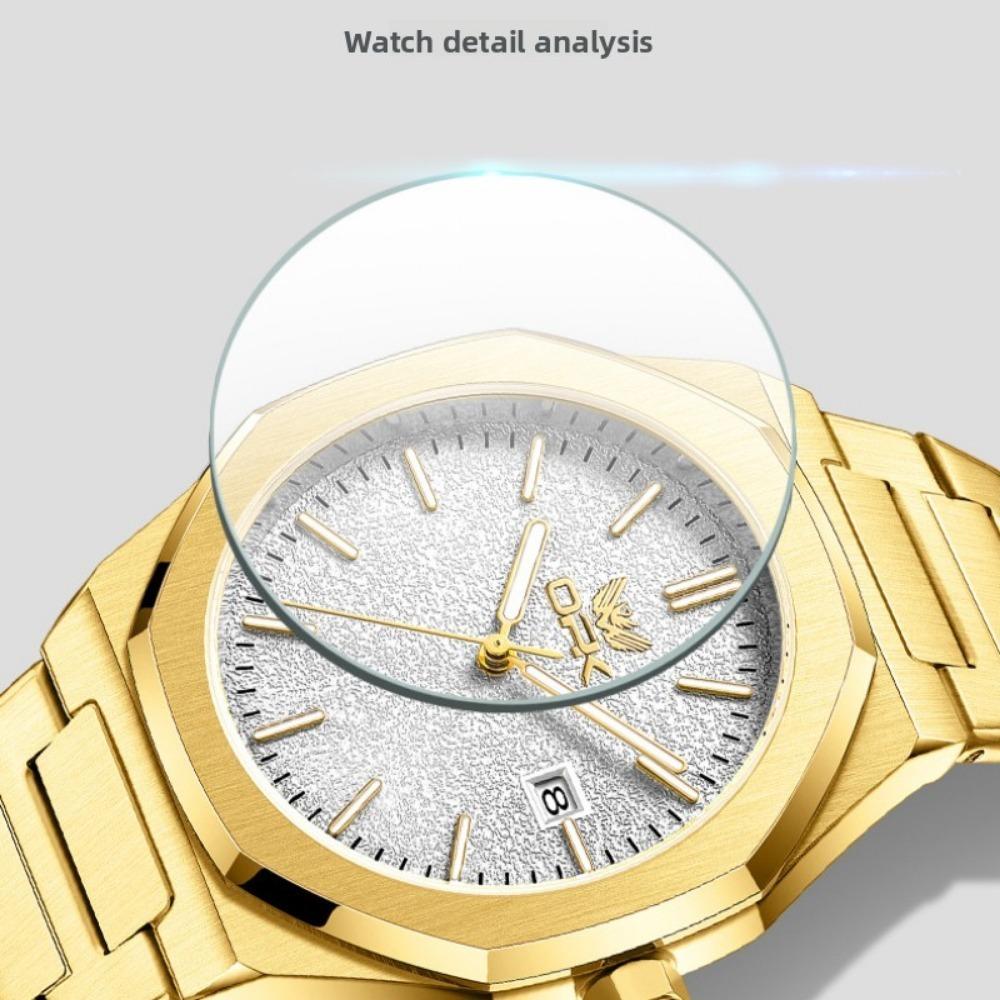 OPK Watch Octagonal Steel Belt Men's Watch Single Calendar Luminous Quartz Watch