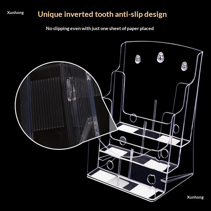 Hot Sale A6 1/2/3Layers Brochure Holder Clear Flyer Menu Paper Card Stand Display Rack Card Storage