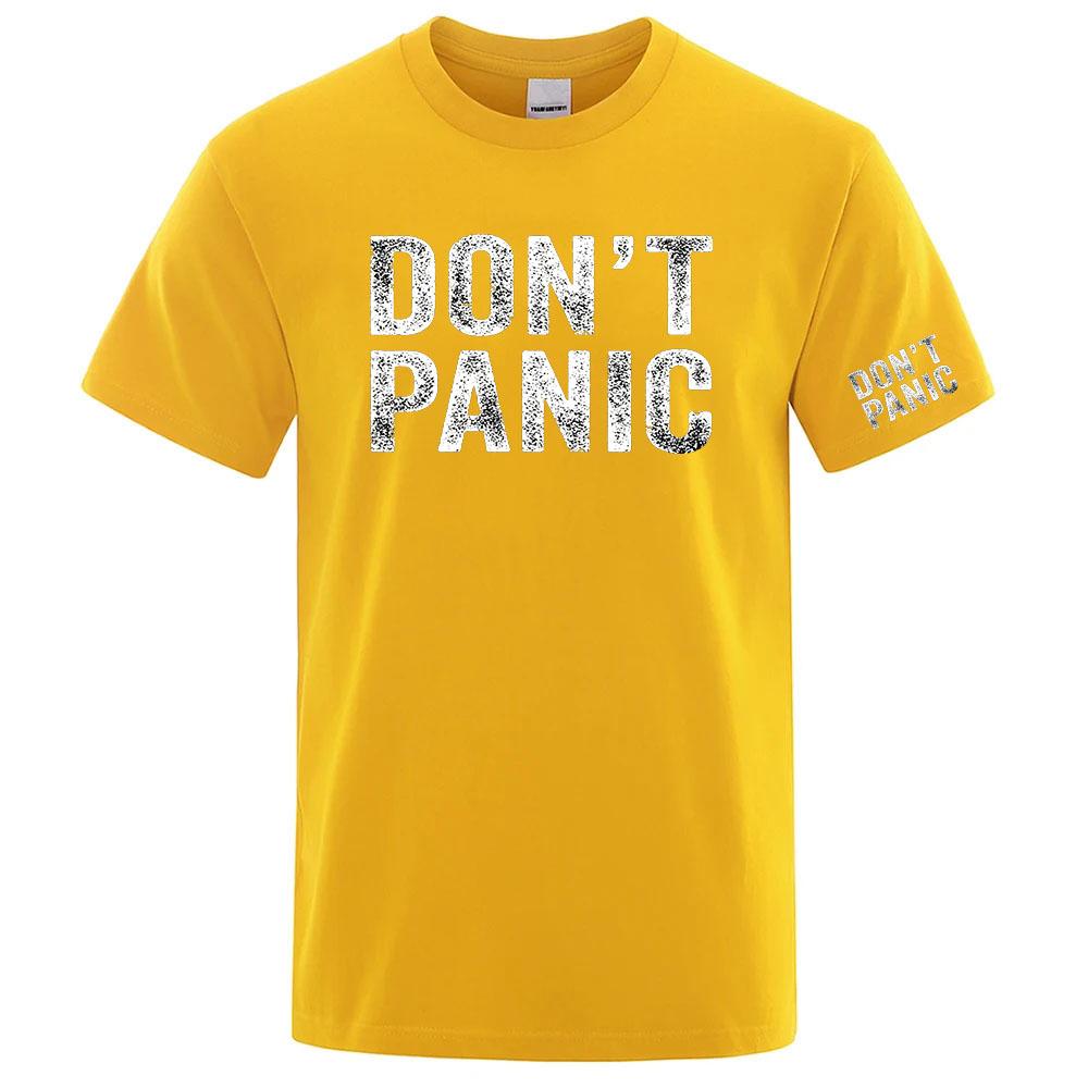 Dont Panic Funny Retro The Unisexs Regular Shortsleeved Shirt Is Made of Soft and Breathable Fabric Suitable for Summer T Shirt