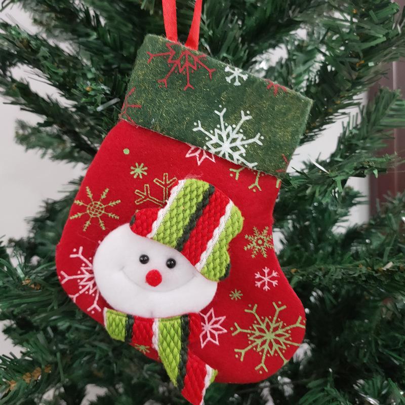Christmas Party Decoration Christmas Gift Bag Santa Snowman Socks Pendant Accessories Customization