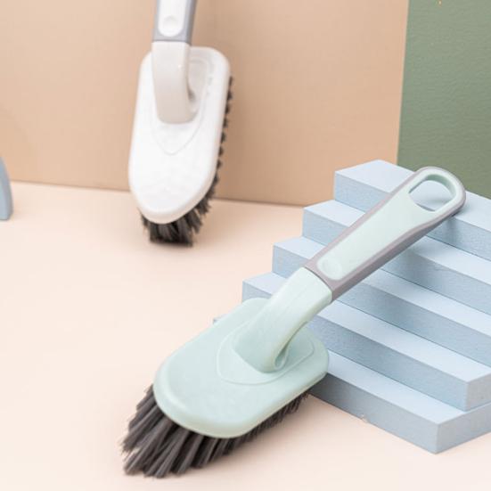 Floor Brush Ergonomic Non-slip Handle Tough Bristles Labor-saving Bathroom Toilet Handled Notch Ground Seam Brush for Hotel