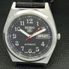 REFURBISHED VINTAGE SEIKO 5 AUTOMATIC JAPAN MENS BLACK DIAL WATCH a435114-2 R122-a435114