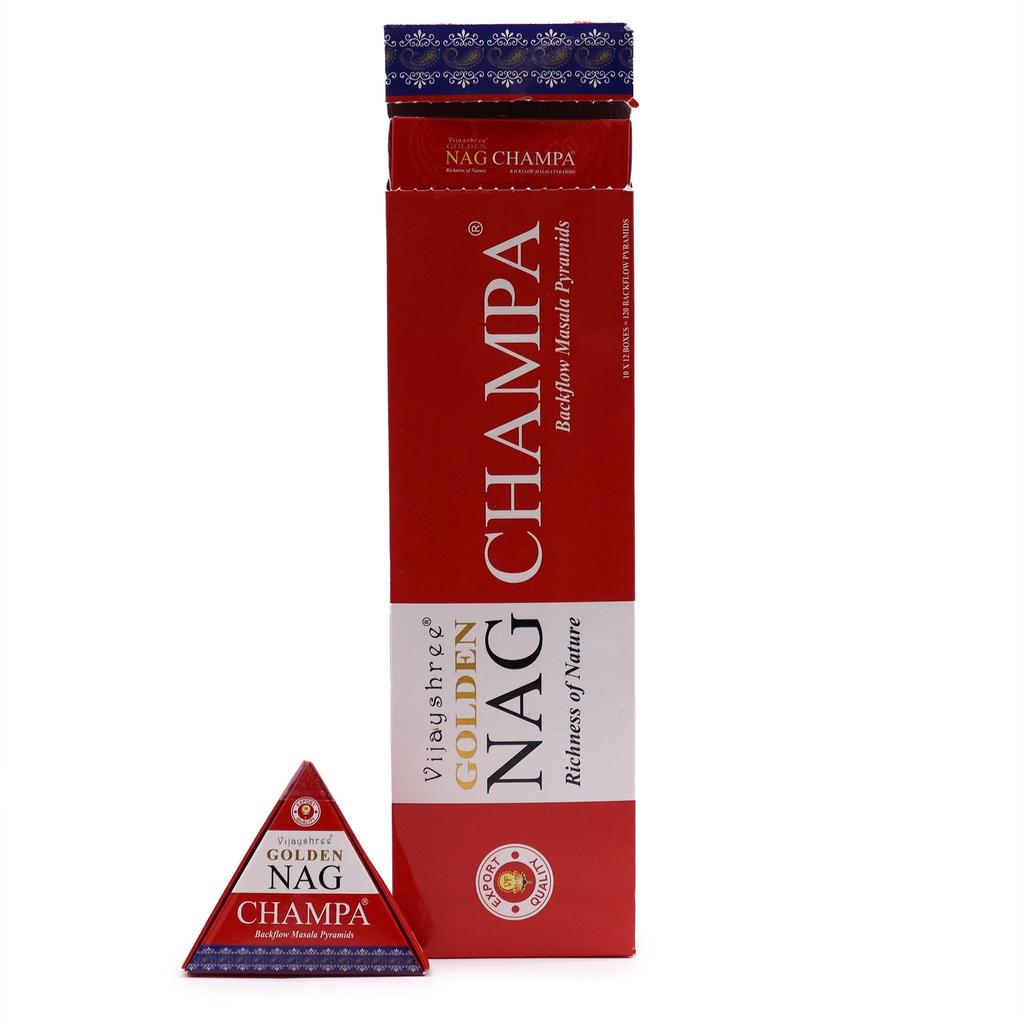 5x Backflow Incense Cones Champa Jumbo 42g Golden Nag