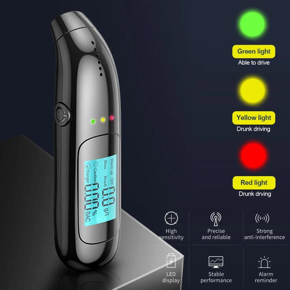 Alkoholtester Hochpräziser Alkoholtester Alcometer USB Wiederaufladbarer berührungsloser LCD-Bildschirm Tragbarer digitaler Alkoholdetektor