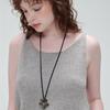 NOISCHE Metal Fleur Necklace _ SILVER