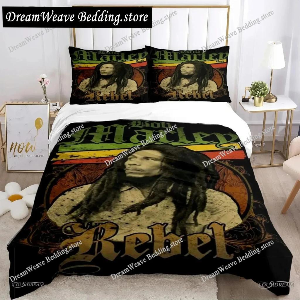 Bob Marley Musik Bettwäsche Set Bettbezug 3D Bettwäsche Mode Design Dekoration King Bettbezug Set Doppelbett Set Bettwäsche Sets
