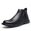 2025 Direct Supply Martin Boots Round Head Zipper Leather Boots Medium Help Men's Boots Trend Korean Version British Style Short Boots
