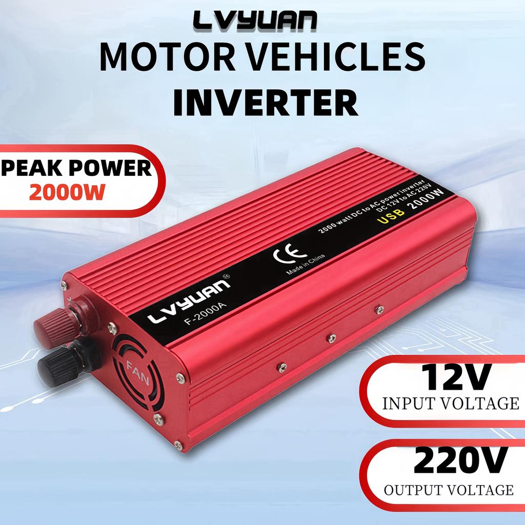 2600/2000/1500 W (Vrchol) Automobilové měniče napětí 12 V až 230 V, jmenovitý výkon 1000/800/500 W, pro vozidla, obytné vozy a nákladní vozy