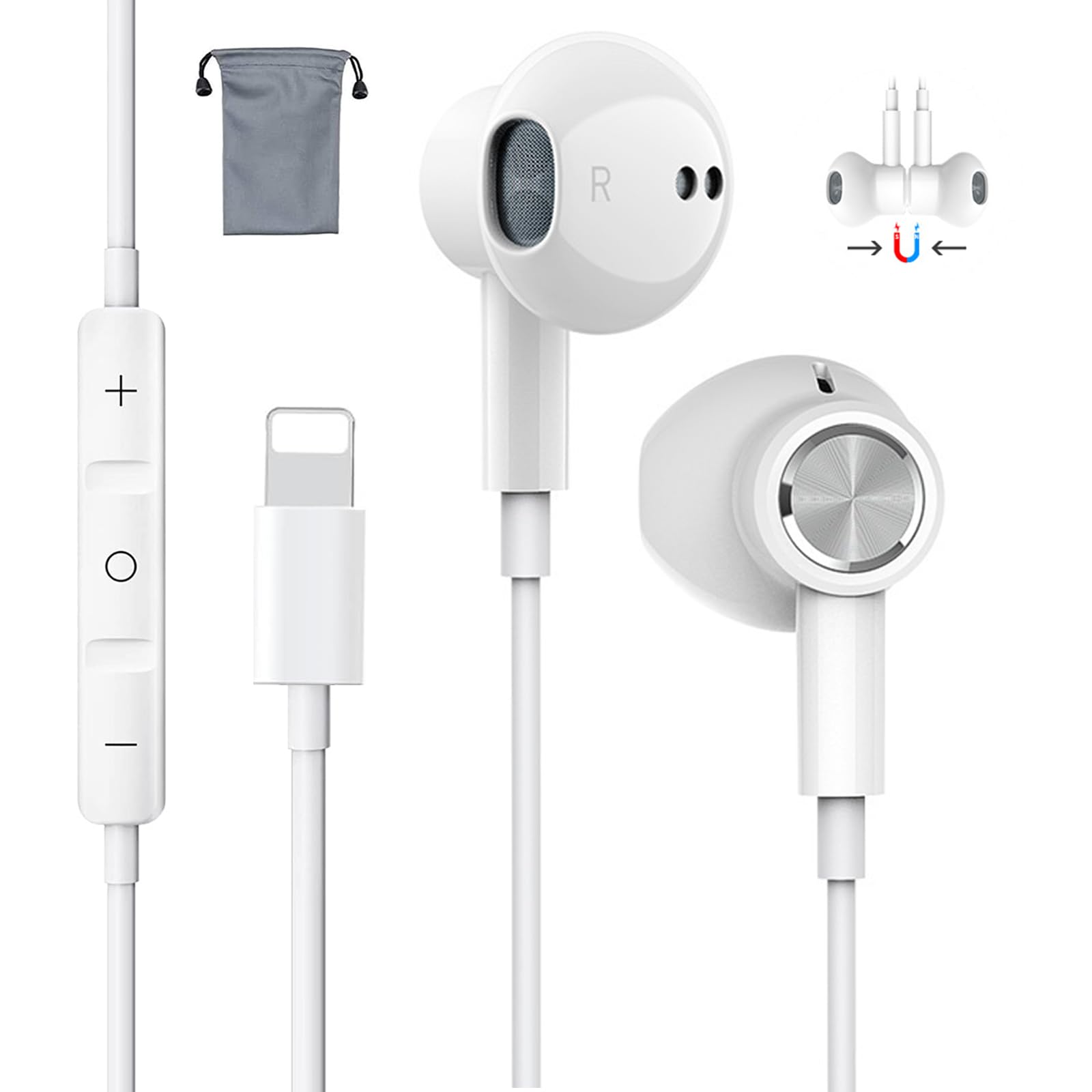 

Chayoo Wired Earphones for iPhone with Mic, Noise Cancelling, No Bluetooth Connection Required, Just Plug and Play, DAC, High-Resolution Audio,