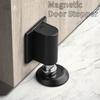 1Pc Heavy Duty Magnetic Door Stopper Stainless Steel Doorstop Black Without Punching Door Suction Door Holder Door Hardware