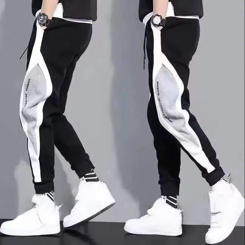 Spring Autumn Men's Sports Pants Male Loose Fitting Leggings Patchwork Running Training Casual Pants Fashion Outfit Trouser