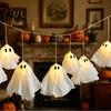 Hanging Halloween Accents Glowing Ghost Decor, Spooky Light Up Ornament for Party Festive Decor Scene, Indoor Outdoor Wall Window
