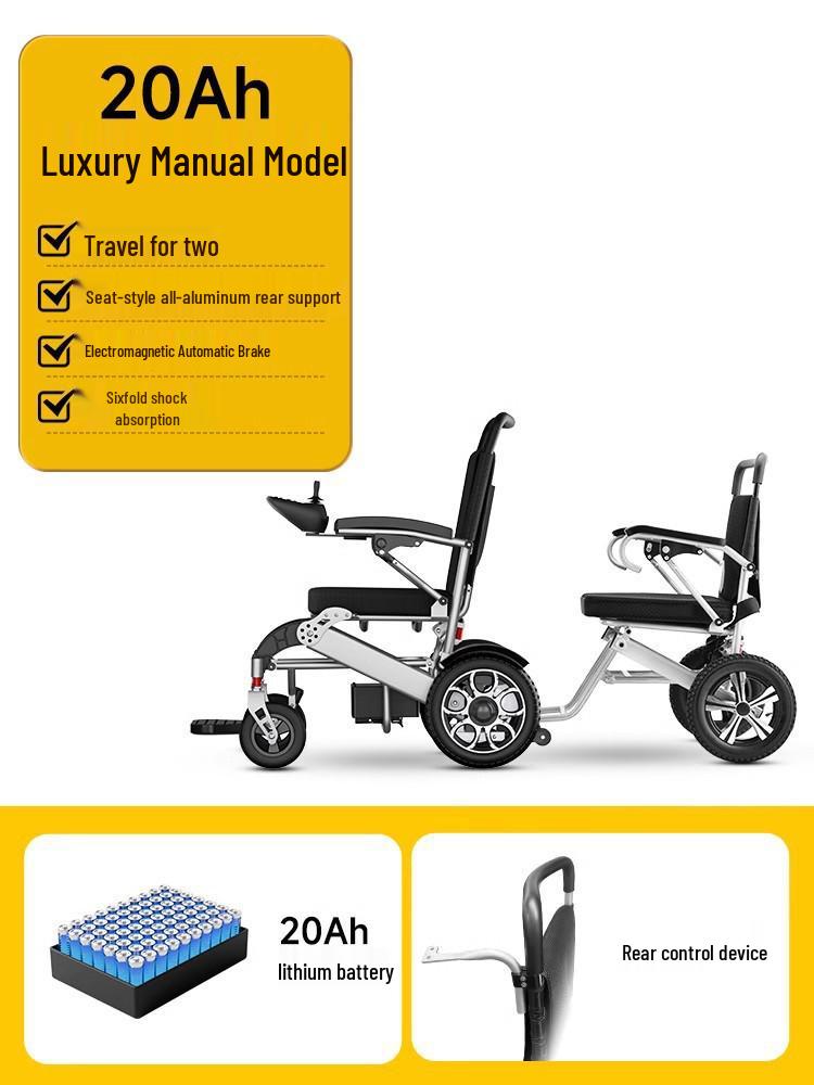 Guardian Electric Wheelchair: Double Smart Folding Mobility Scooter for Disabled & Elderly