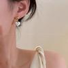 Color-block Frosted Love Earrings Women's Sweet Senior Sense Vintage Minimalist Elegant Everyday Ear Jewelry