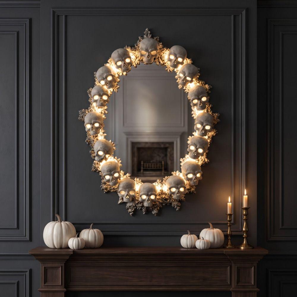 Dark Style Gothic Mirror Vintage Style Wall Mirror Goth Decor Halloween Mirror Bedroom