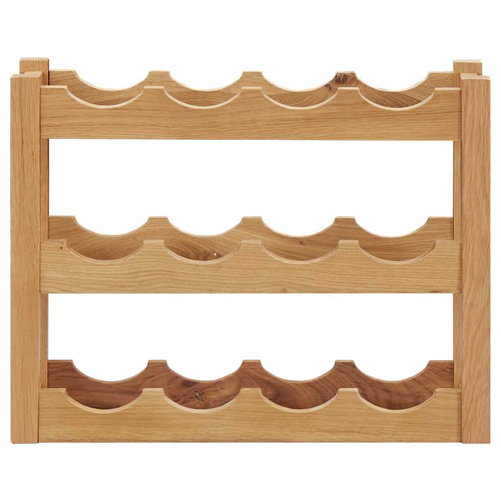 12 Bottle Wine Rack 47 x 21 x 36 cm Solid Oak