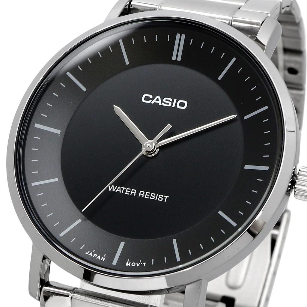 CASIO MTP-VT04D-1E men's watch black metal band