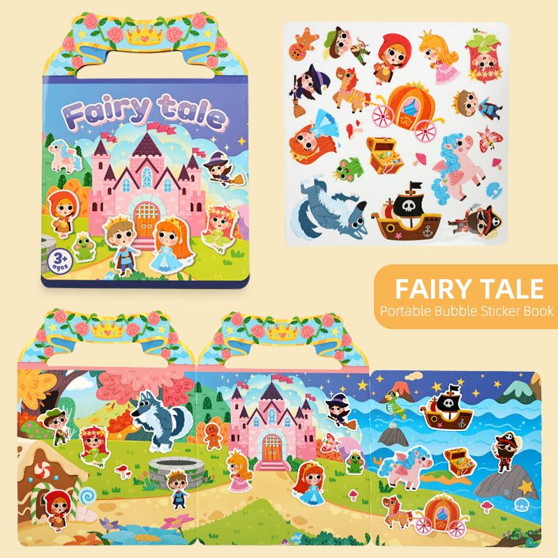 

DIY Educational Reusable Cartoon Animal Scene Stickers Kit for Hand-on Puzzle Learning Cognition Toy Book Kids Gift