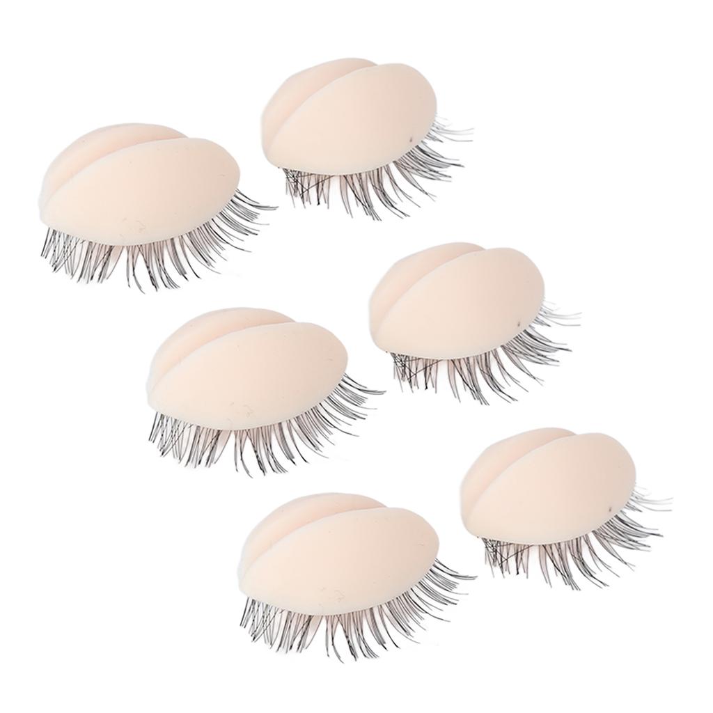 3 Pairs Mannequin Head Eyelids with Eyelashes for Eyelash Extension Grafting Training Practice