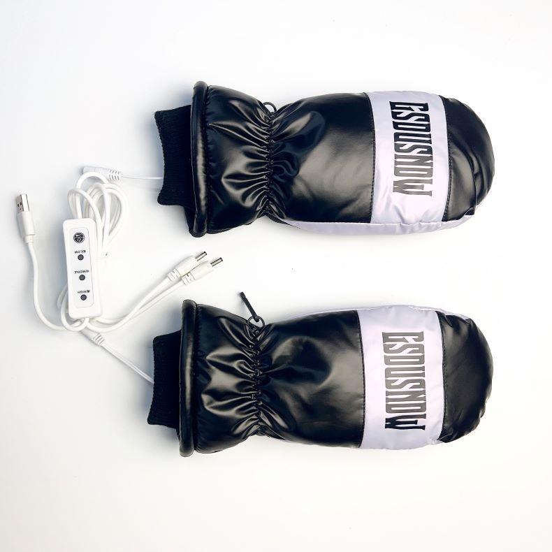 USB Elektrisch Beheizte Ski-Fäustlinge Outdoor-Sportarten Wasserdicht, Winddicht und Warm Hochwertiges Gewebe Plus Samt und Verdickung